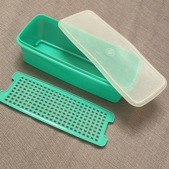 Vintage Green Tupperware 3 pcs. Vegetable Crisper Keeper Retro Mid Century - Picture 3 of 10